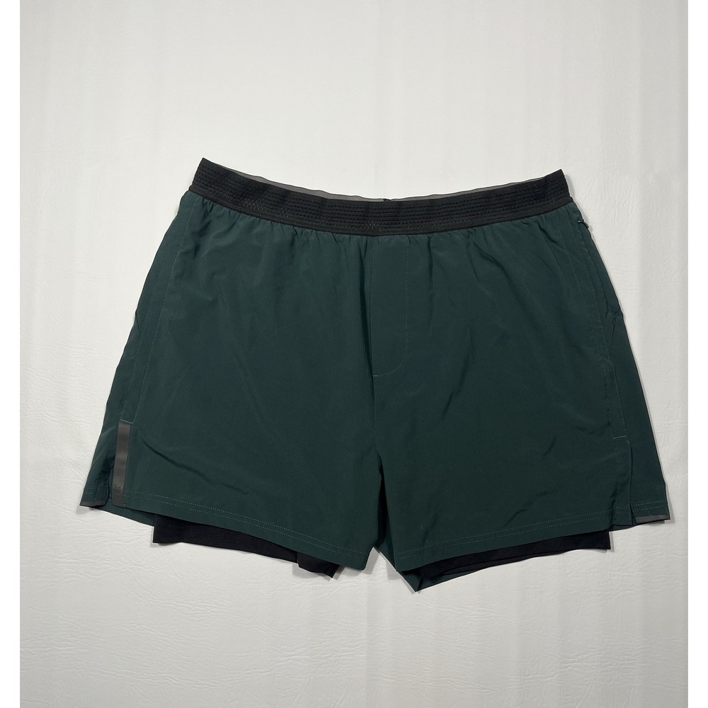 Rhone Mako Lined Shorts Mens XL Green 4" Inseam Training Running Workout Gym